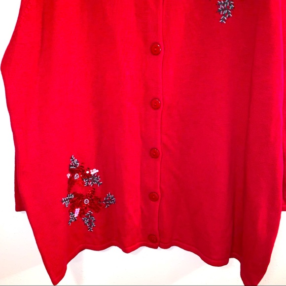 All American Comfort 2X Christmas Button Down Cardigan - Picture 7 of 9